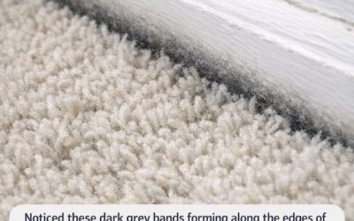 Noticed these dark grey bands forming along the edges of the carpet in every room near the baseboards. We don’t wear shoes inside, but the perimeter keeps turning black no matter how much I vacuum. Is