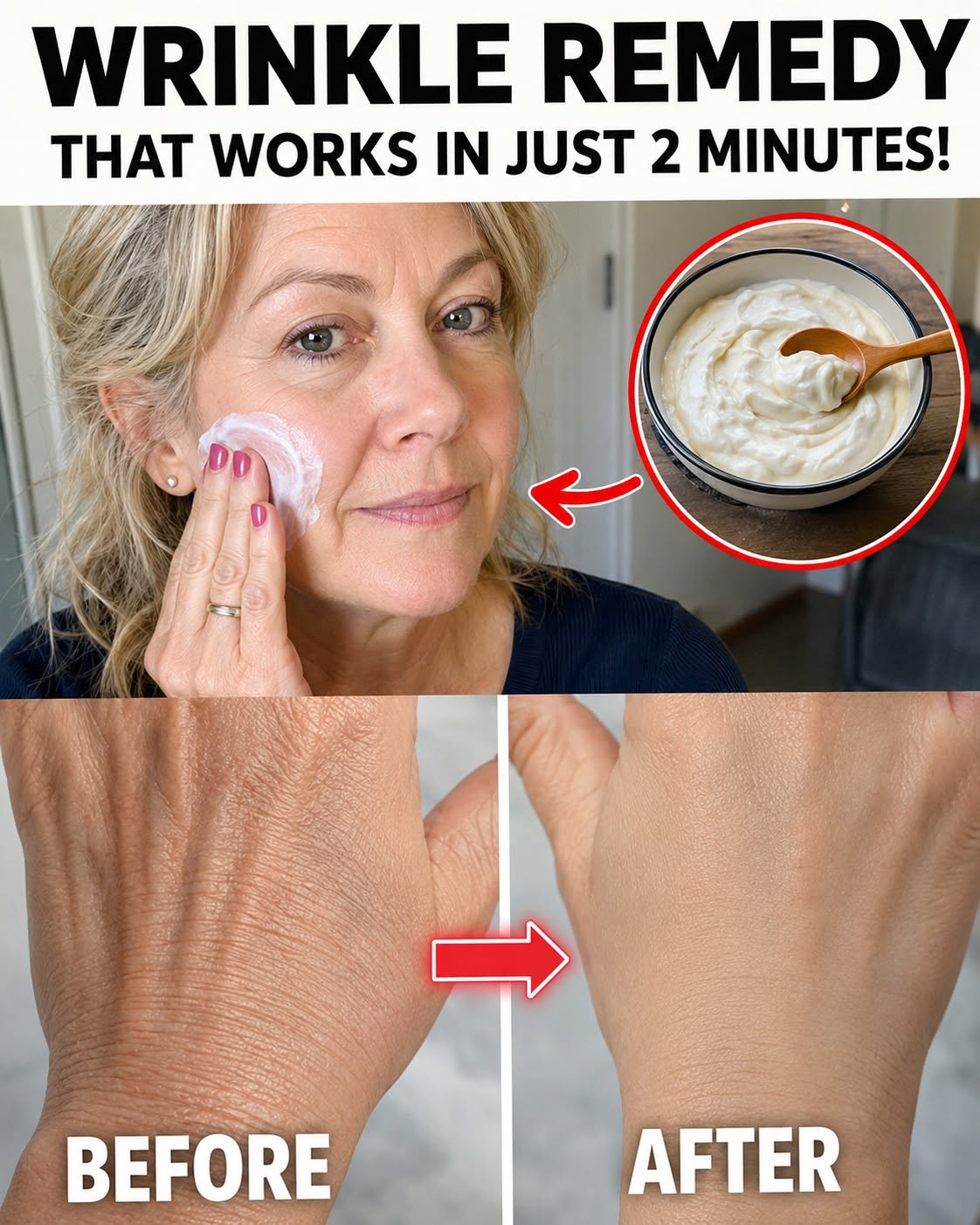 Seniors: A wrinkle remedy that works in just 2 minutes! It’s not a joke!