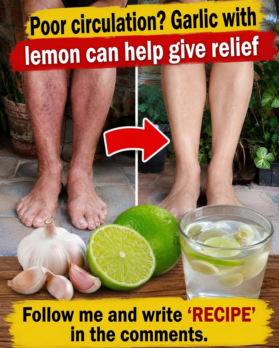 Poor circulation and heavy legs? Garlic, lemon, and water can support circulation and provide a feeling of lightness in a short time.